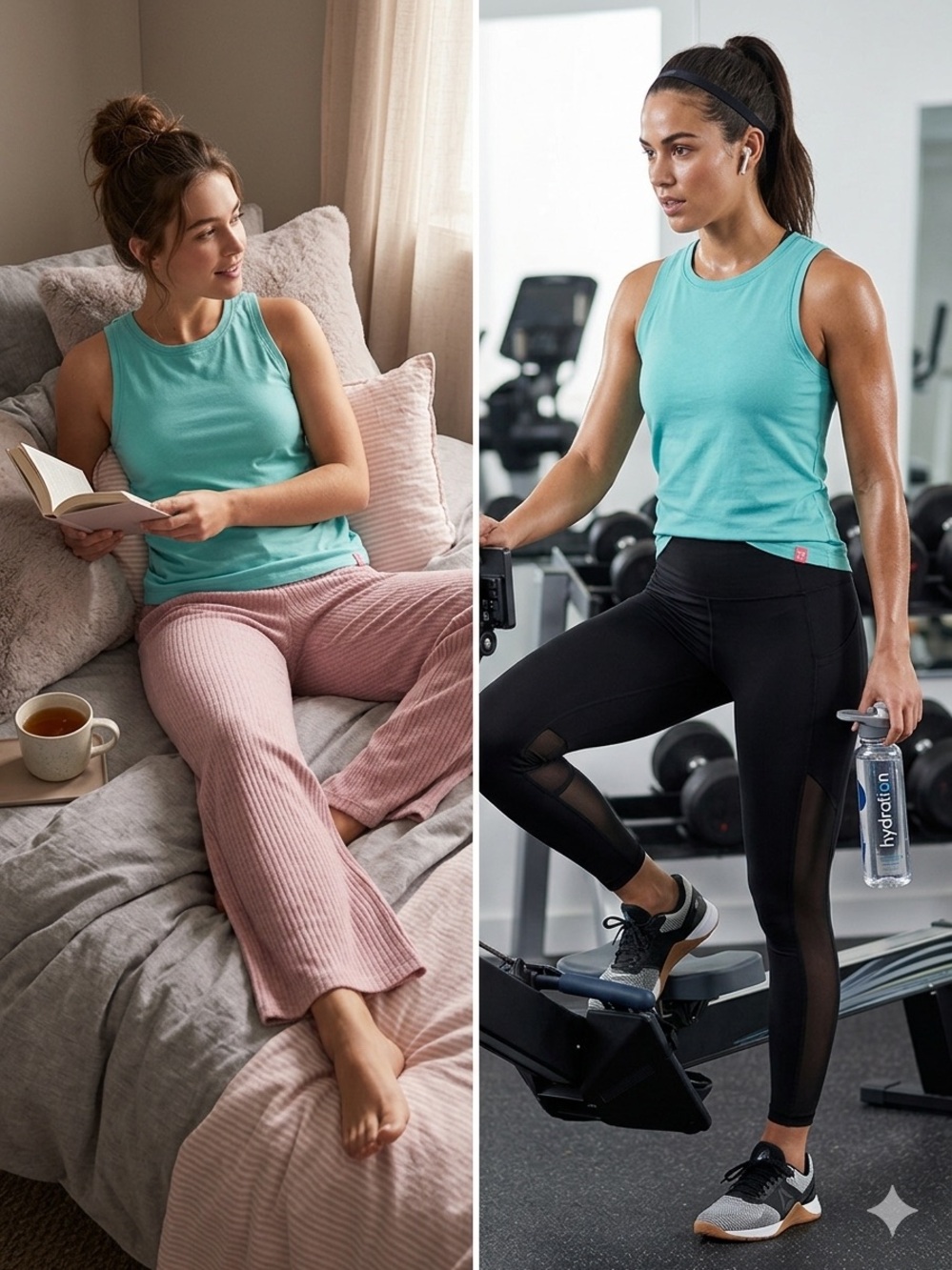 Capelton Road Teal Soft Knit Travel Tank Top - Packable & Lightweight - XS